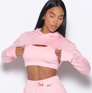 NWT Bombshell Sportswear Sweat Bolero Hoodie Tickled Pink SZ M $74